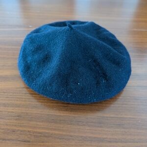 Vintage Dark Blue Beret France Super Basque Pure Wool Impermeable Pre Owned